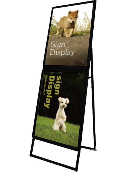 ポスターグリップスタンド看板コンビ　屋内用　Ａ２Ａ２片面　ブラック　ＰＧＳＫＣ－Ａ２Ａ２ＫＢ