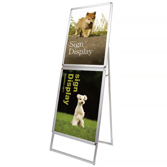 ポスターグリップスタンド看板コンビ　屋外用　Ａ２Ａ２片面　シルバー　ＰＧＳＫＣ－Ａ２Ａ２ＫＳ－Ｇ