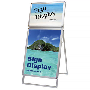 ポスターグリップスタンド看板コンビ　屋内用　Ａ２Ａ１片面　シルバー　ＰＧＳＫＣ－Ａ２Ａ１ＫＳ