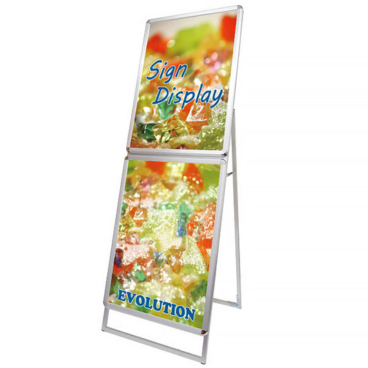 ポスターグリップスタンド看板コンビ　屋外用　Ｂ２Ｂ２片面　シルバー　ＰＧＳＫＣ－Ｂ２Ｂ２ＫＳ－Ｇ