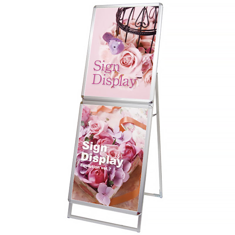 ポスターグリップスタンド看板コンビ　屋内用　Ａ１Ａ１片面　シルバー　ＰＧＳＫＣ－Ａ１Ａ１ＫＳ