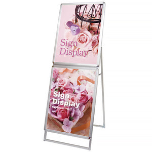 ポスターグリップスタンド看板コンビ　屋内用　Ａ１Ａ１片面　シルバー　ＰＧＳＫＣ－Ａ１Ａ１ＫＳ