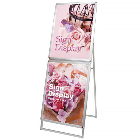 ポスターグリップスタンド看板コンビ　屋外用　Ａ１Ａ１片面　シルバー　ＰＧＳＫＣ－Ａ１Ａ１ＫＳ－Ｇ