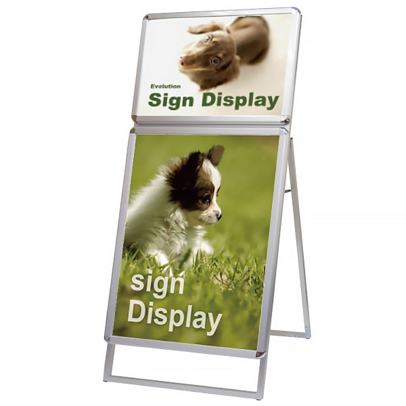 ポスターグリップスタンド看板コンビ　屋外用　Ｂ２Ｂ１片面　シルバー　ＰＧＳＫＣ－Ｂ２Ｂ１ＫＳ－Ｇ