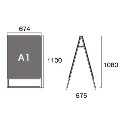 ポスター用スタンド看板マグネジ　Ａ１　両面　ホワイト　ＰＳＳＫＭＮ－Ａ１ＲＷ