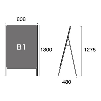 ポスター用スタンド看板マグネジ　Ｂ１　片面　ブラック　ＰＳＳＫＭＮ－Ｂ１ＫＢ