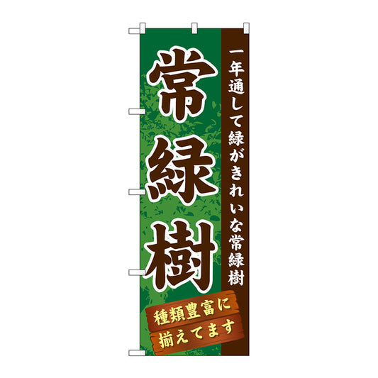 のぼり旗　常緑樹　Ｎｏ．ＧＮＢ－１０７４　Ｗ６００×Ｈ１８００