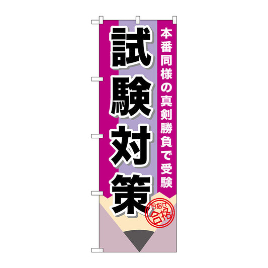 のぼり旗　試験対策　Ｎｏ．ＧＮＢ－１５７１　Ｗ６００×Ｈ１８００