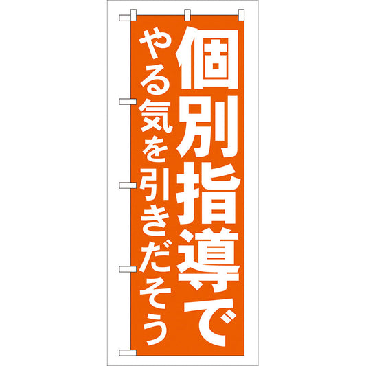 のぼり旗　個別指導でやる気を　Ｎｏ．ＧＮＢ－６０　Ｗ６００×Ｈ１８００