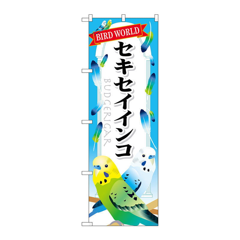 のぼり旗　セキセイインコ　Ｎｏ．ＧＮＢ－６１３　Ｗ６００×Ｈ１８００