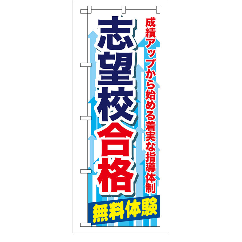 のぼり旗　志望校合格　Ｎｏ．ＧＮＢ－６８　Ｗ６００×Ｈ１８００