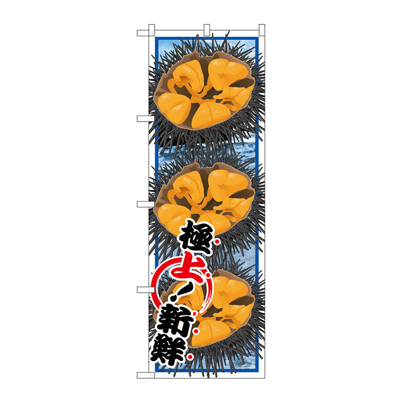 のぼり旗　ウニ　Ｎｏ．ＳＮＢ－１５６７　Ｗ６００×Ｈ１８００