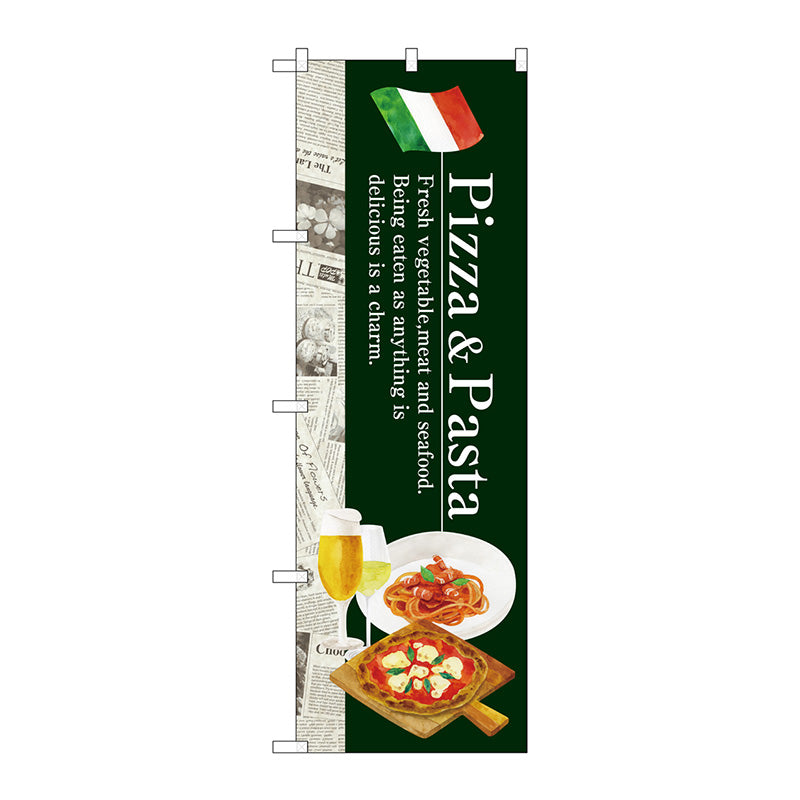 のぼり旗　Ｐｉｚｚａ　＆　Ｐａｓｔａ　Ｎｏ．ＳＮＢ－３１０２　Ｗ６００×Ｈ１８００