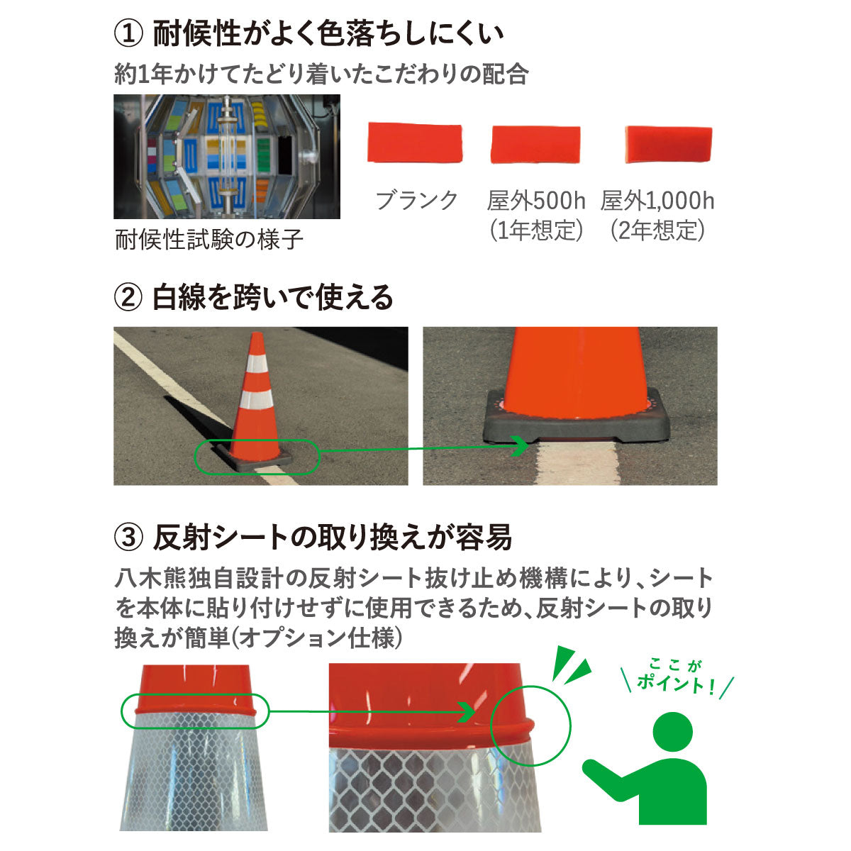 ポプラスコーン（赤/白）H741×W350×D350