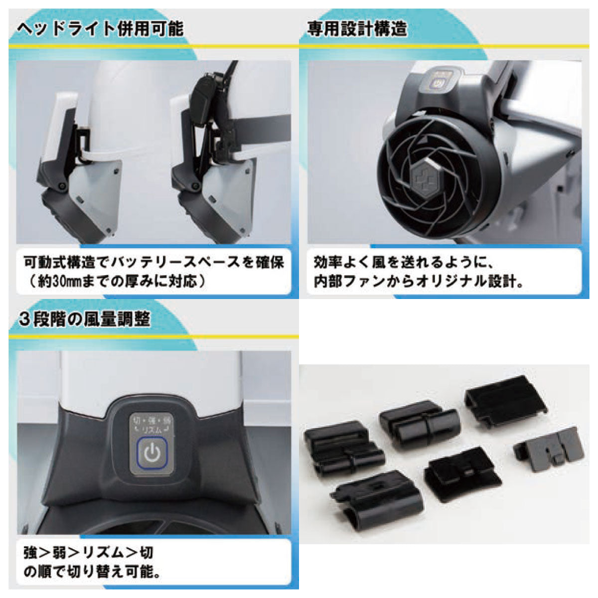 ヘルメット取付式送風機 ヘルメット取付式送風機 Windy V 本体 – GREEN CROSS-select 工事現場