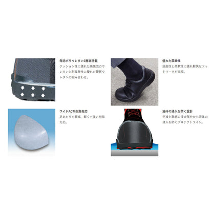 安全靴(発砲ﾎﾟﾘｳﾚﾀﾝ2層)7544　黒　(23.5～28.0cm)