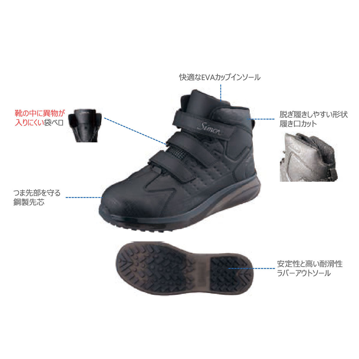 ﾌﾟﾛﾃｸﾃｨﾌﾞｽﾆｰｶｰ　NS928　黒　24.0～30.0ｃｍ