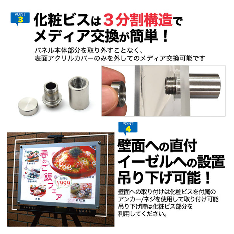 【２台セット】　アクリルフレームＬＥＤパネル　Ａ１