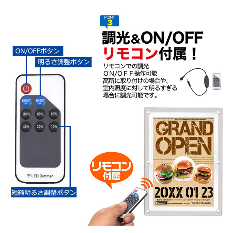 【５台セット】　アクリルフレームＬＥＤパネル　Ａ２