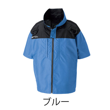 Nクールウェア　脇ファン　半袖　フルハーネス　チタン　S～5L　シルバー/ハンターグリーン/ブルー/ネイビー