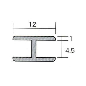 アルミＨ型ジョイナー　４．５ＨＨ×３０００　シルバー