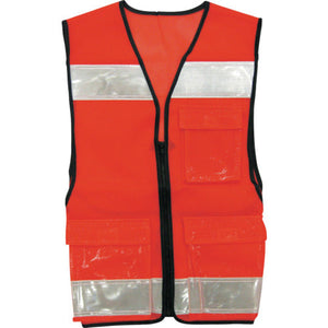 メッシュ安全反射ベスト　蛍光オレンジ