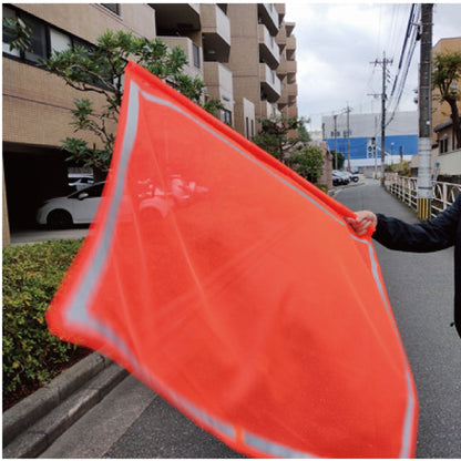 反射付メッシュ蛍光手旗（橙）