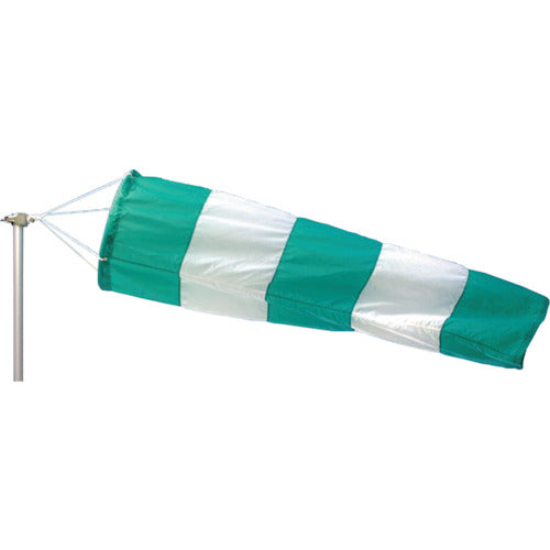 吹流し（綿）　４００φ×１５００ｍｍ　緑／白