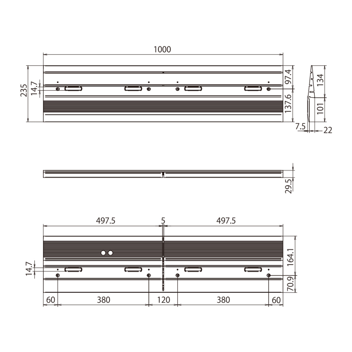 ゴム製スロープ KY段差ｽﾙｰR L1000㎜×W235㎜×D29.5㎜ – GREEN CROSS