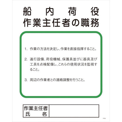 Ｐー１６　船内荷役作業主任者の職務