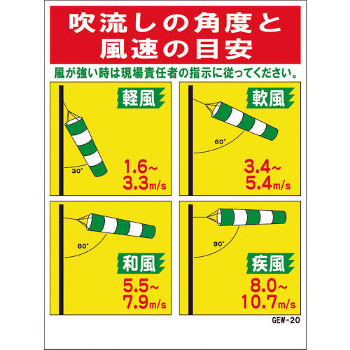 吹き流し標識　角度の目安　ＧＥＷ－２０