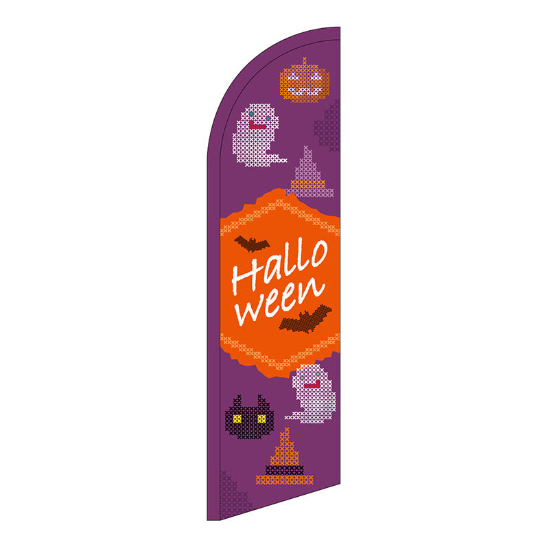 セイルバナー小　Ｈａｌｌｏｗｅｅｎ　クロスステッチ　紫　Ｎｏ．４０１２１　Ｗ７１０×Ｈ２６６０