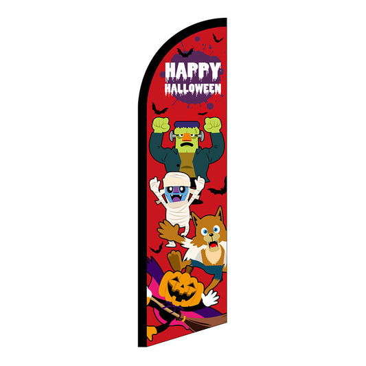 セイルバナー小　ＨＡＰＰＹ　ＨＡＬＬＯＷＥＥＮ　キャラ　赤　Ｎｏ．４０１３０　Ｗ７１０×Ｈ２６６０