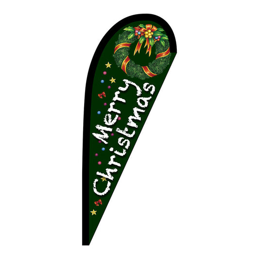 Ｐバナー小　Ｍｅｒｒｙ　Ｃｈｒｉｓｔｍａｓ　リース　緑　Ｎｏ．６９６０２　Ｗ６７０×Ｈ１６５０