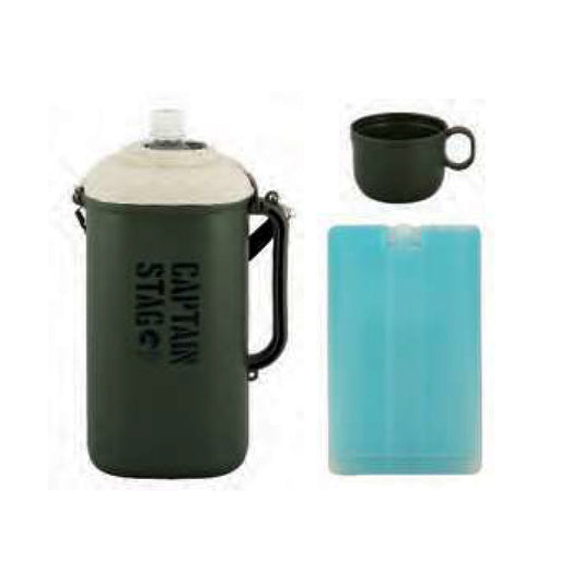ペットボトル用クーラー2L用＜保冷剤付＞(ダークグリーン)　UE-2038