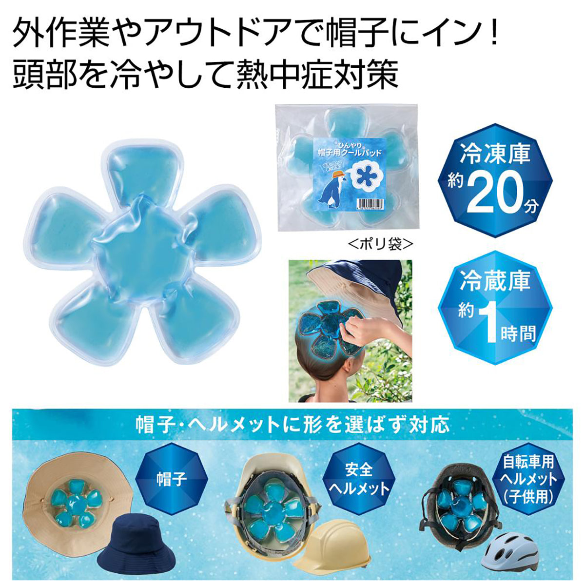 ひんやり帽子用クールパッド