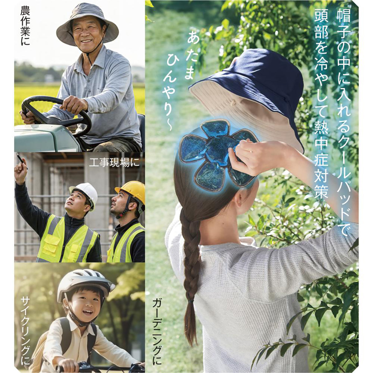 ひんやり帽子用クールパッド – GREEN CROSS-select 工事現場の安全対策