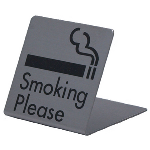 サインプレート　ステンレス　タイプＭ　ＳＴ－Ｍ　００２　Ｌ型【Ｓｍｏｋｉｎｇ　Ｐｌｅａｓｅ】