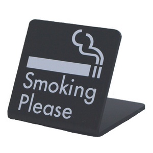 サインプレート　アクリルマットブラック　タイプＭ　ＡＣＭＢＭ－００２　Ｌ型【Ｓｍｏｋｉｎｇ　Ｐｌｅａｓｅ】