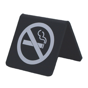 サインプレート　アクリルマットブラック　タイプＭ　ＡＣＭＢＭ－００９　山型【禁煙マーク】