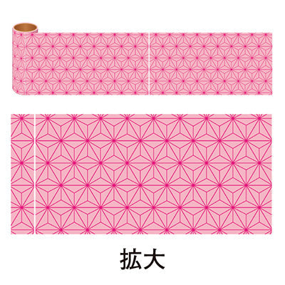 年間タイトルポップ　カンタンロール幕　麻ノ葉　桃　１５０ｍｍ×約１０ｍ巻　ＮＴ８－００４６