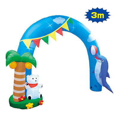 盛夏デコレーション　エアブロー　シロクマ＆ドルフィンアーチ　ＴＥ２－４０６０