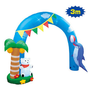 盛夏デコレーション　エアブロー　シロクマ＆ドルフィンアーチ　ＴＥ２－４０６０