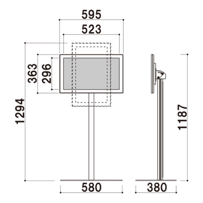 屋内用デジタルサイネージ　２４インチ　スタンドタイプ　ブラック　ＩＰＡ－２４Ｄ４