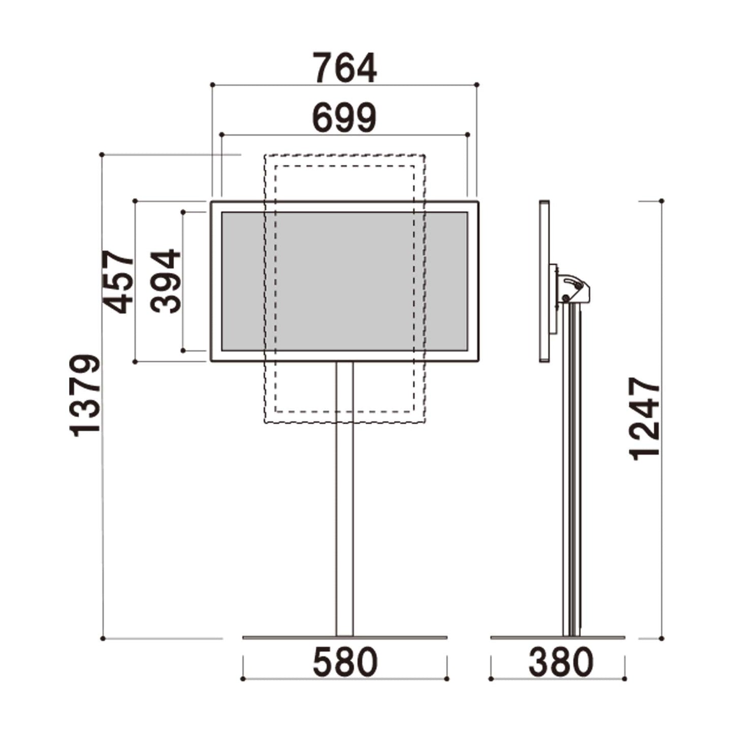 屋内用デジタルサイネージ　３２インチ　スタンドタイプ　ブラック　ＩＰＡ－３２Ｄ４