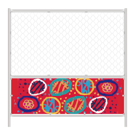 【レンタル】工事用　Ｒぶりゅっとフェンス（抽象画）バリケード