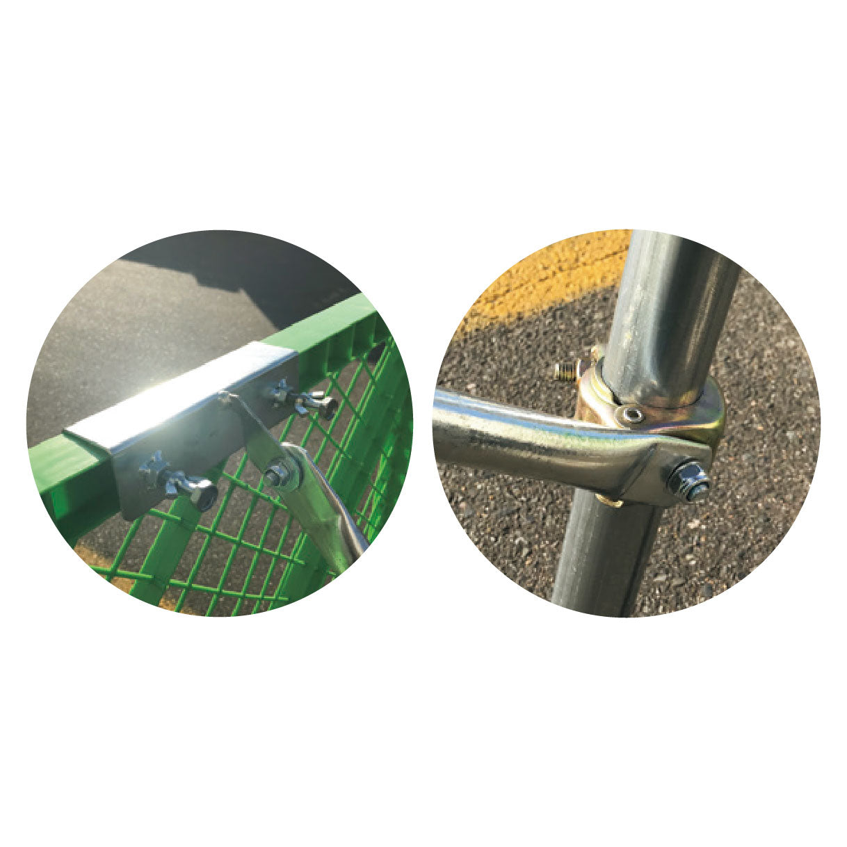 【レンタル】樹脂　フェンス用サポート（単管クランプ付）