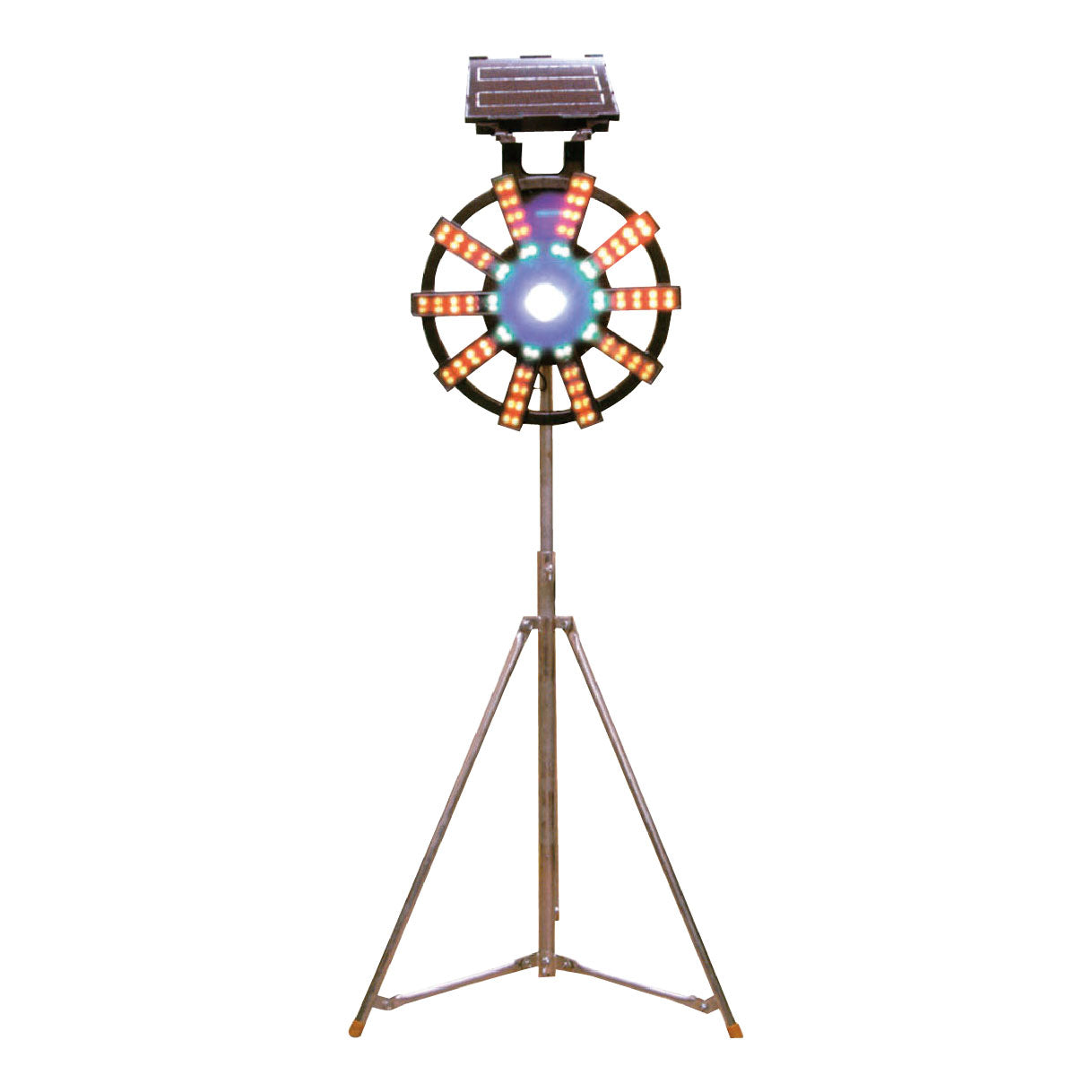 【レンタル】ソーラー式フラッシュ警告灯　ＳＬＡＶ－０８　ＬＥＤ赤青　三脚セット