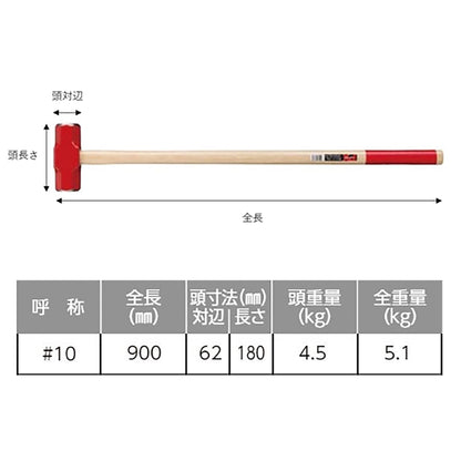 ４．５ｋｇ／９００ｍｍ　大ハンマー（グリップ付）