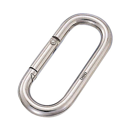 ６６．０ｘ１９．０ｘ　６．０ｍｍ　カラビナ（ステンレス製）